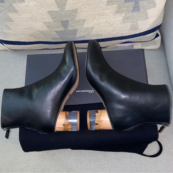 KAYO NAKAMURA by Y's SOFT SMOOTH BOOTS clear/wood US 6.5 NWB RARE - Picture 12 of 14